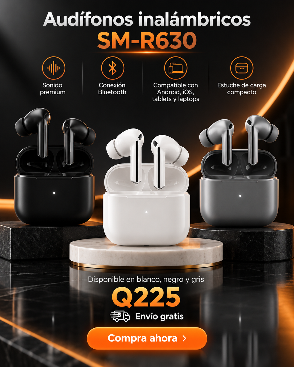 Audífonos Inalámbricos Bluetooth Pro | Sonido Premium + Estuche de Carga