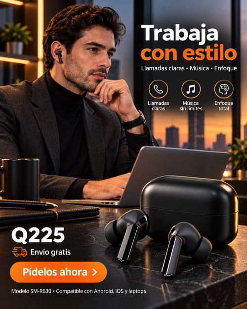 Audífonos Inalámbricos Bluetooth Pro | Sonido Premium + Estuche de Carga